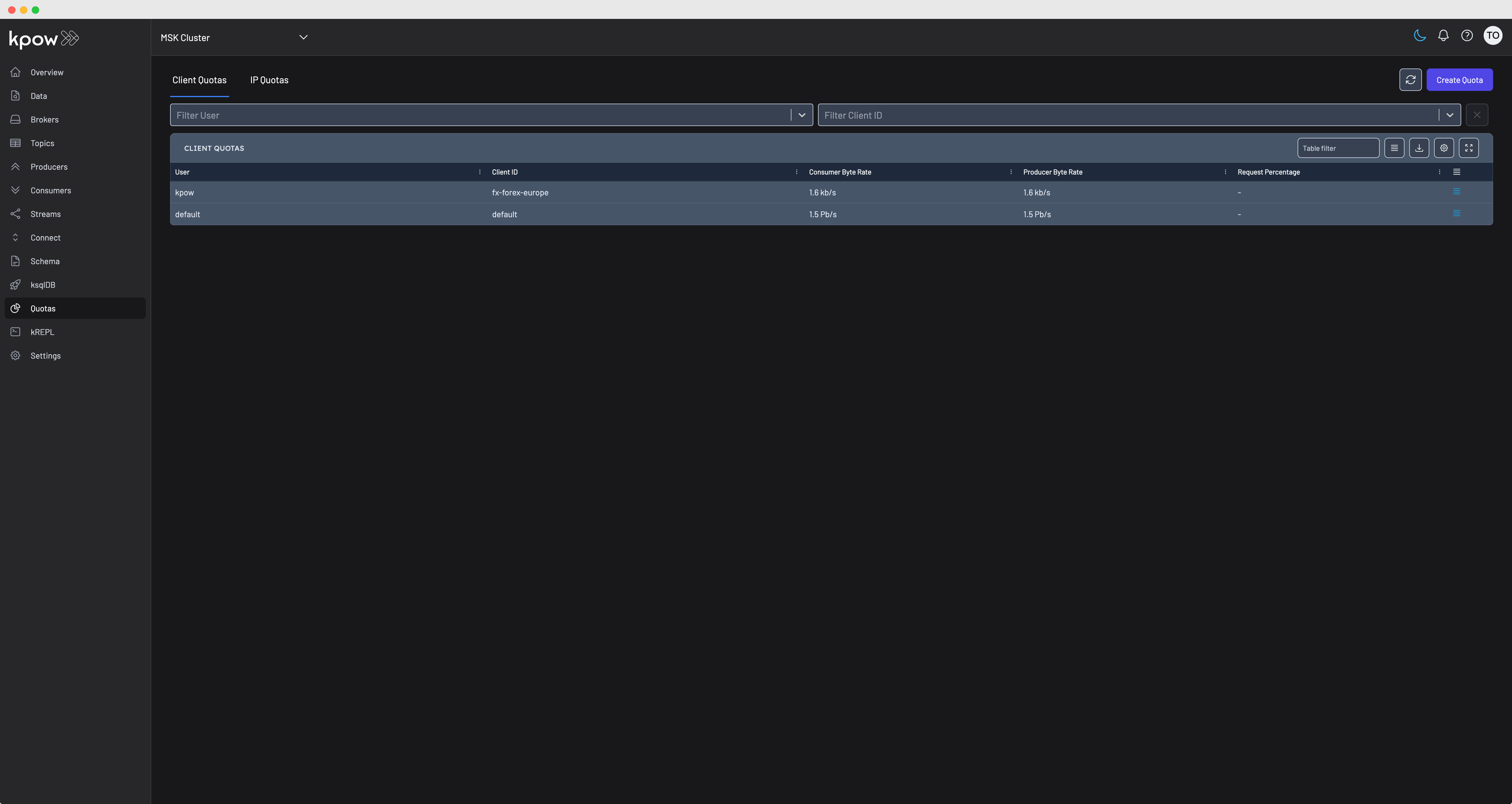 Kpow Quotas UI
